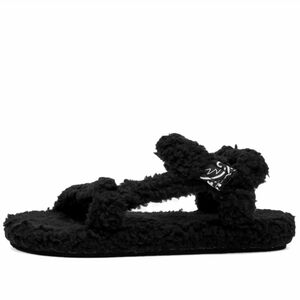 SOLD OUT!!! NWT Arizona Love Trekky Faux Fur Sandals In Black Size 39